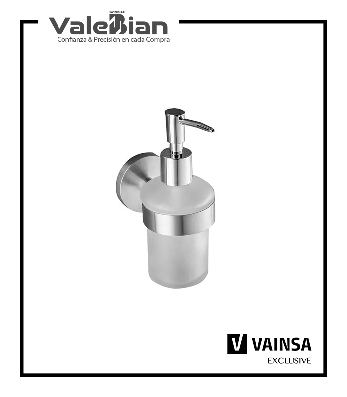 DISPENSADOR DE JABON LIQUIDO DE ACERO INOX VAINSA