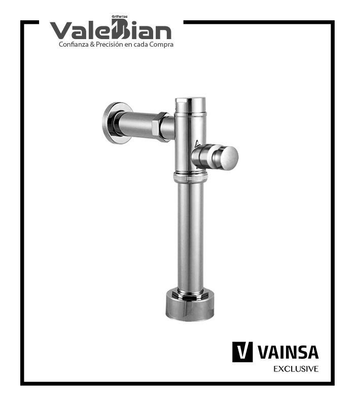 FLUXOMETRO MECANICO CON BOTON PARA INODORO DE 6 LITROS VAINSA