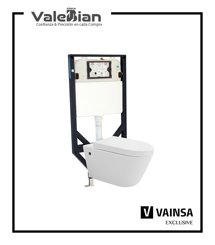 INODORO SUSPENDIDO REDONDO BOTONERA DUAL KLASS VAINSA