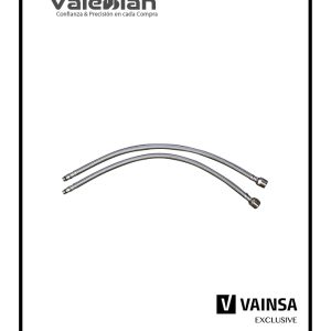 KIT TUBOS (2) DE ABASTO PARA LAVATORIO CON ACERO INOXIDABLE DE 40CM CON ESPARRAGOS VAINSA