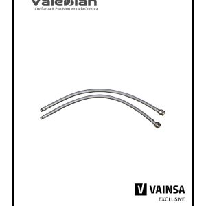 KIT TUBOS (2) DE ABASTO PARA LAVATORIO CON ACERO INOXIDABLE DE 50CM CON ESPARRAGOS VAINSA