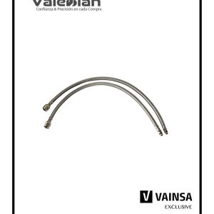 KIT TUBOS (2) DE ABASTO PARA LAVATORIO CON ACERO INOXIDABLE DE 60CM CON ESPARRAGOS VAINSA