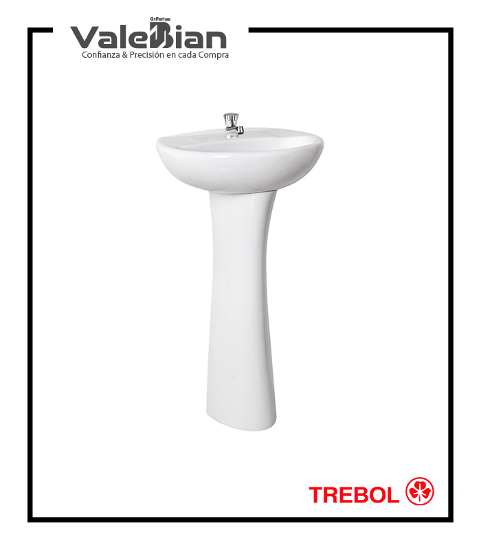 LAVATORIO FONTANA CON PEDESTAL UNIVERSAL TREBOL