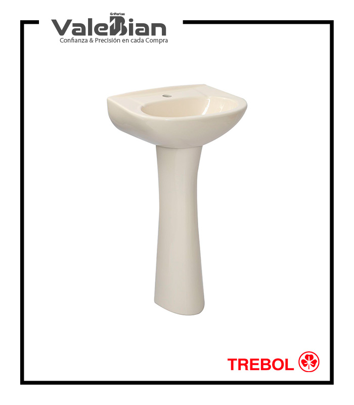 LAVATORIO MANCORA CON PEDESTAL UNIVERSAL BONE TREBOL