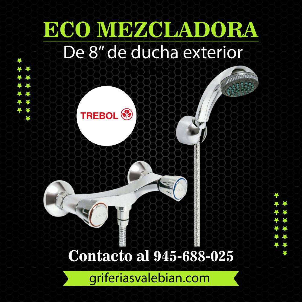 ECO MEZCLADORA DE 8” DE DUCHA EXTERIOR