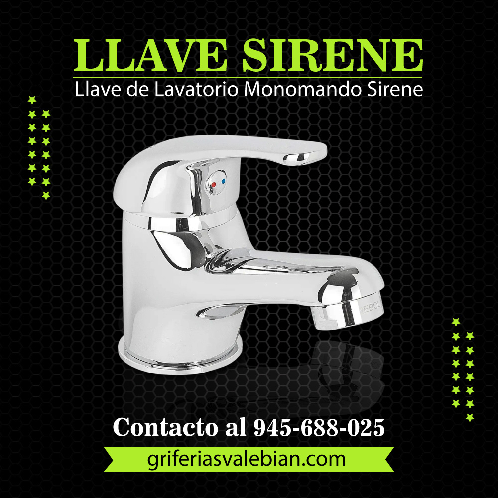 Llave de Lavatorio Monomando Sirene