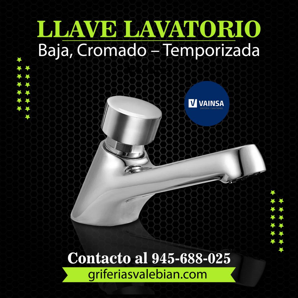 Llave Lavatorio baja Cromado - Temporizada Vainsa