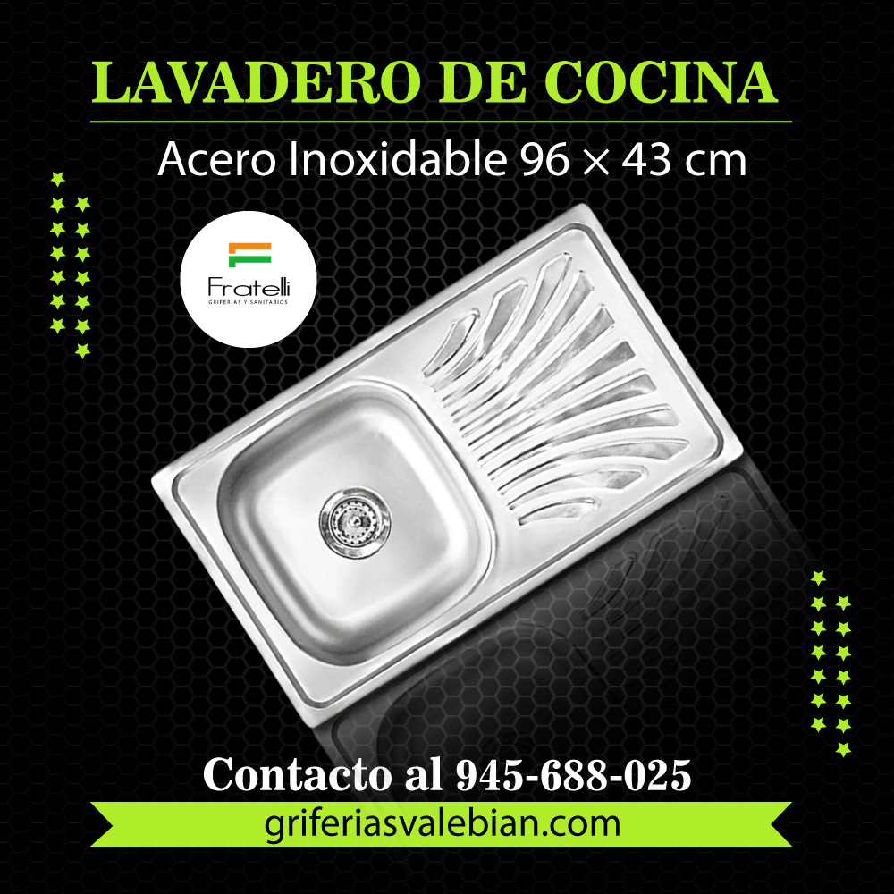 Lavadero de Acero Inoxidable 96 × 43 cm Fratelli