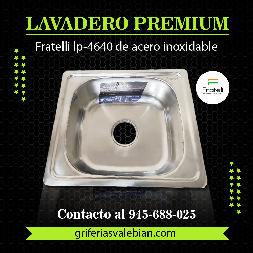 Lavadero Premium Fratelli LP-4640 de Acero Inoxidable