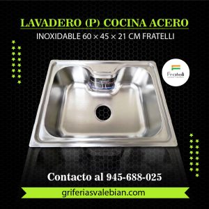 Lavadero Premium de Cocina Acero Inoxidable 60 × 45 × 21 cm Fratelli