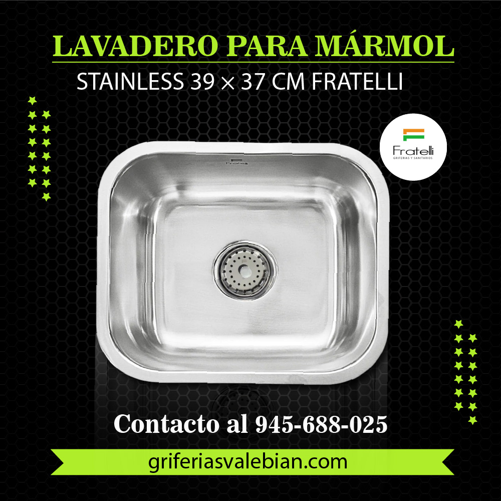 Lavadero para Mármol Stainless 39 × 37 cm Fratelli